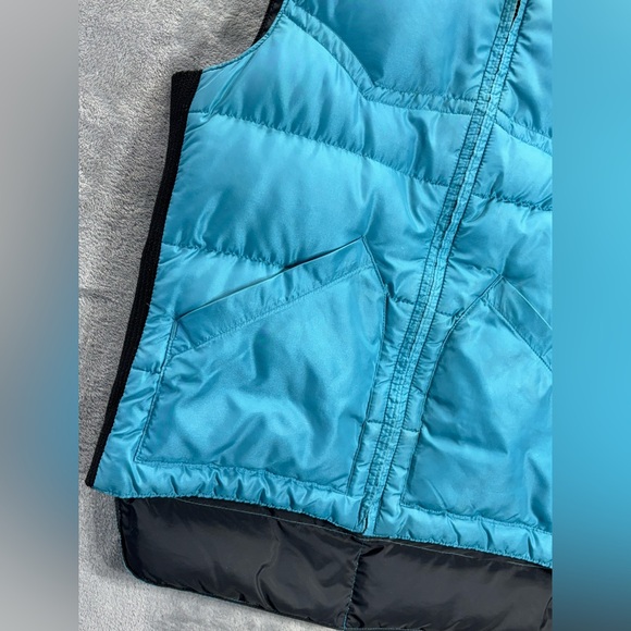 VTG Comfy USA Made Down Insulated Puffer Vest Blue Black Mens Medium-Large - Picture 10 of 16